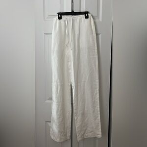 White linen pants